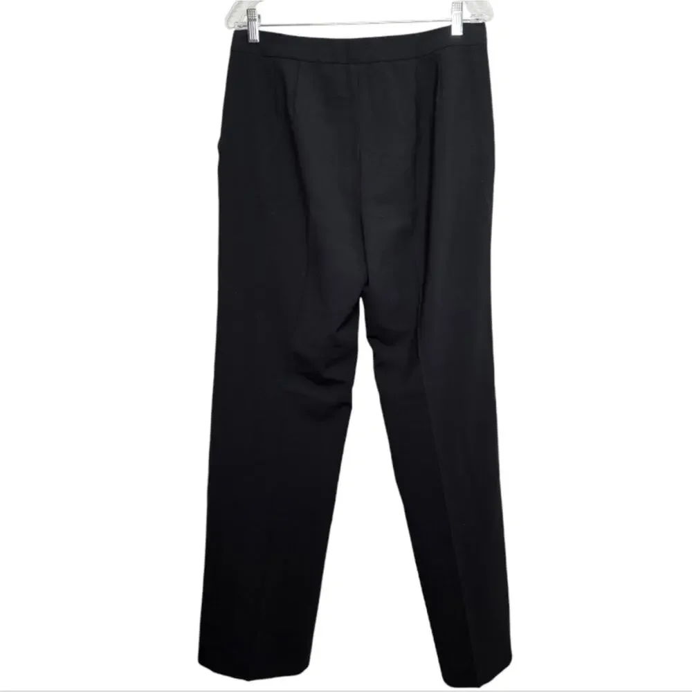Michael Kors Black Straight Leg Pocketed Wool Blend Pants Size 10